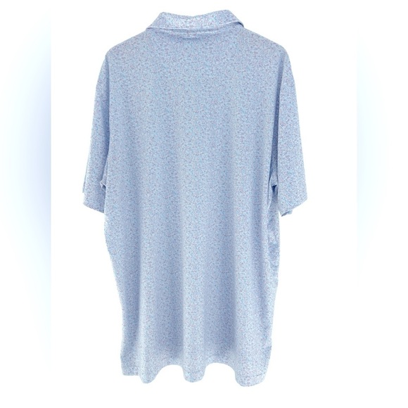 Peter Millar Summer Comfort Performance Golf Printed Blue Polo Shirt - Picture 6 of 6